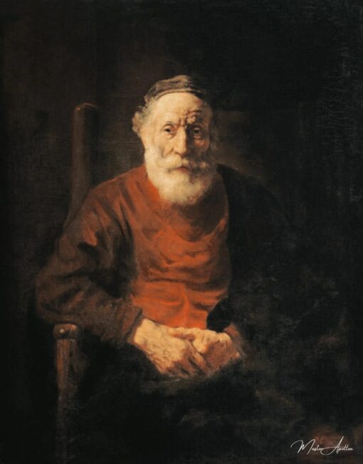 Portrait d’un homme âgé en costume rouge – Rembrandt van Rijn Rembrandt van Rijn