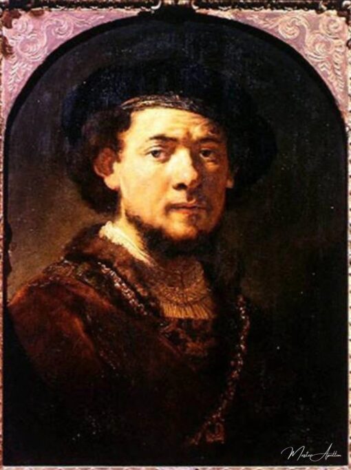 Portrait d’un homme avec une chaîne en or ou, Autoportrait avec barbe – Rembrandt van Rijn Rembrandt van Rijn