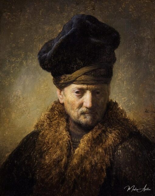 Portrait d’un vieil homme avec un chapeau de fourrure – Rembrandt van Rijn Rembrandt van Rijn