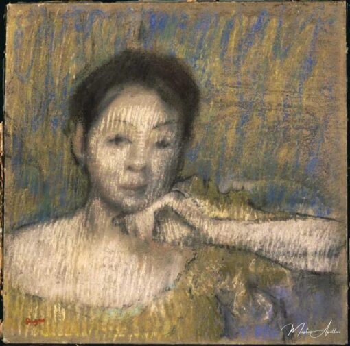 Portrait en demi-longueur d’une femme, la main gauche sur le menton – Edgar Degas Edgar Degas