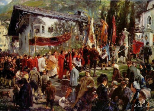 Procession du Corpus Christi à Hofgastein – Adolph von Menzel Adolph von Menzel
