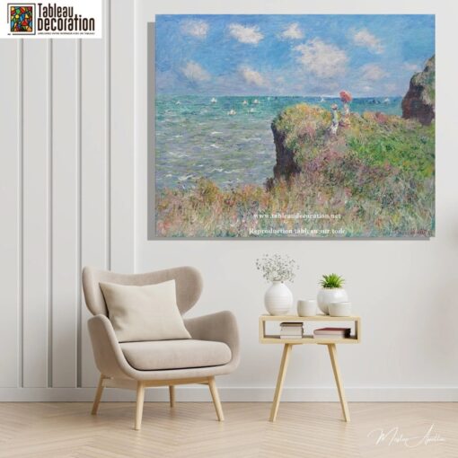 Promenade sur la falaise, Pourville – Tableau paysage Monet Claude Monet 3