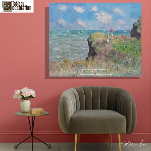 Promenade sur la falaise, Pourville – Tableau paysage Monet Claude Monet 6
