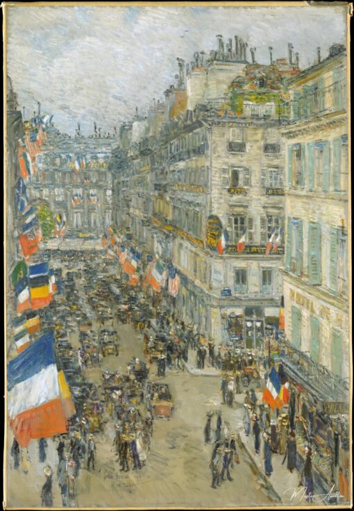 Quatorze juillet, rue Daunou, 1910 – Childe Hassam Childe Hassam