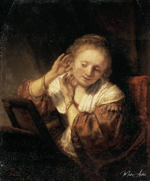 Rembrandt, Femme avec des boucles d’oreilles – Rembrandt van Rijn Rembrandt van Rijn