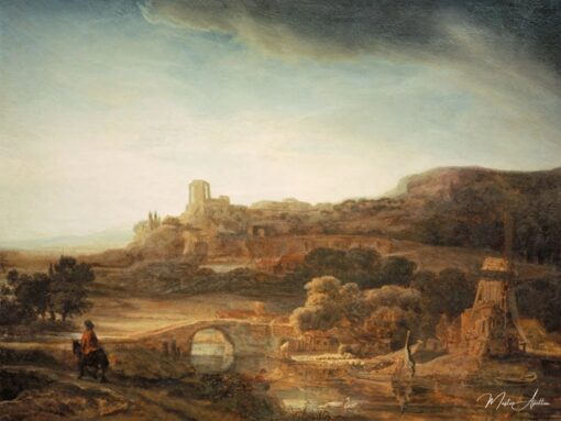 Rembrandt, Paysage de rivière Moulin à vent – Rembrandt van Rijn Rembrandt van Rijn