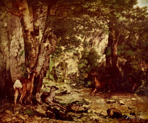 Remise de chevreuils au ruisseau de plaisir fontaine – Gustave Courbet Gustave Courbet 2