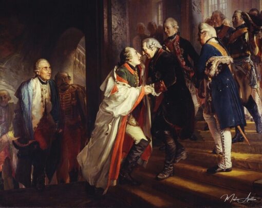 Rencontre de Frédéric II avec l’empereur Joseph II à Neisse 1769 – Adolph von Menzel Adolph von Menzel
