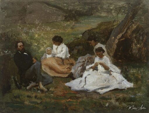 Réunion de famille à Bourron-Marlotte (Théodore de Banville en forêt de Fontainebleau) – Jules Breton Jules Breton