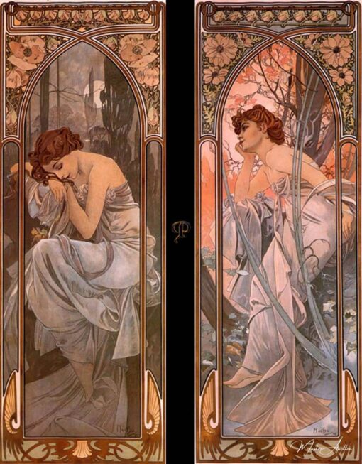 Rêverie du soir (sommeil nocturne) – Mucha Alphonse Mucha