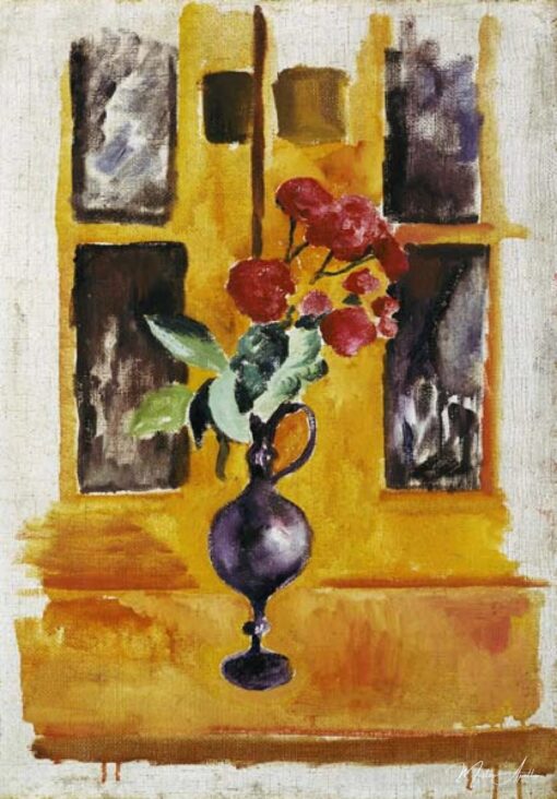 Roses japonaises dans le verre bleu – August Macke August Macke