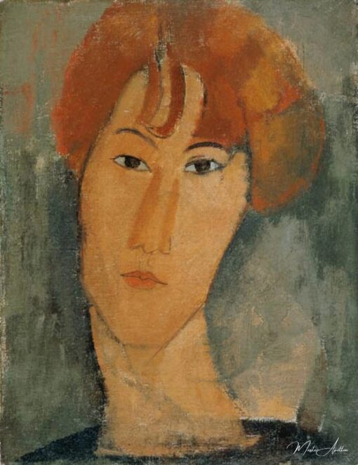 Rousse jeune femme avec la ruche de col – Amedeo Modigliani Amedeo Modigliani
