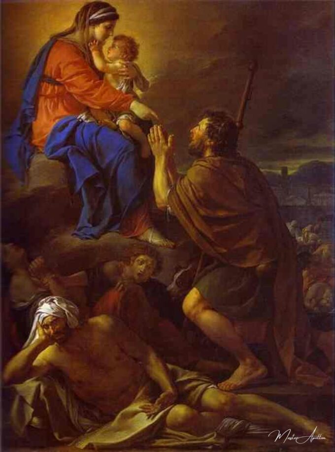 Saint Roch intercédant auprès de la Vierge pour les malades de la peste – Jacques-Louis David Jacques-Louis David