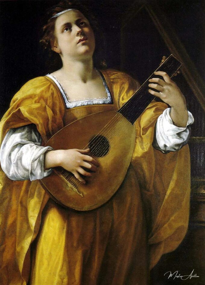 Sainte Cécile joue du luth – Artemisia Gentileschi Artemisia Gentileschi
