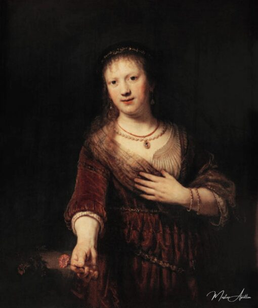 Saskia avec la fleur rouge – Rembrandt van Rijn Rembrandt van Rijn