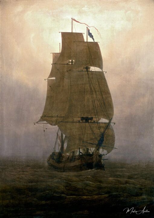 Segelschiff im Nebel – Caspar David Friedrich Caspar David Friedrich