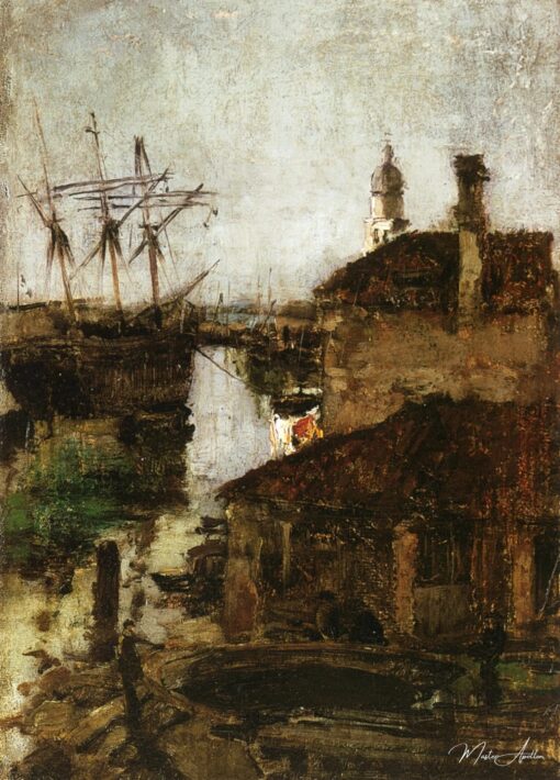 Ship and Dock, Venice – John Henry Twachtman John Henry Twachtman