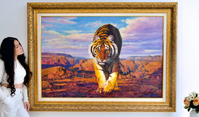 Tigre en chasse | 150 x 100 cm La Galerie d'art en ligne art gallery