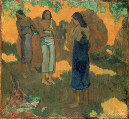 Trois femmes tahitiennes sur un fond jaune – Paul Gauguin Paul Gauguin