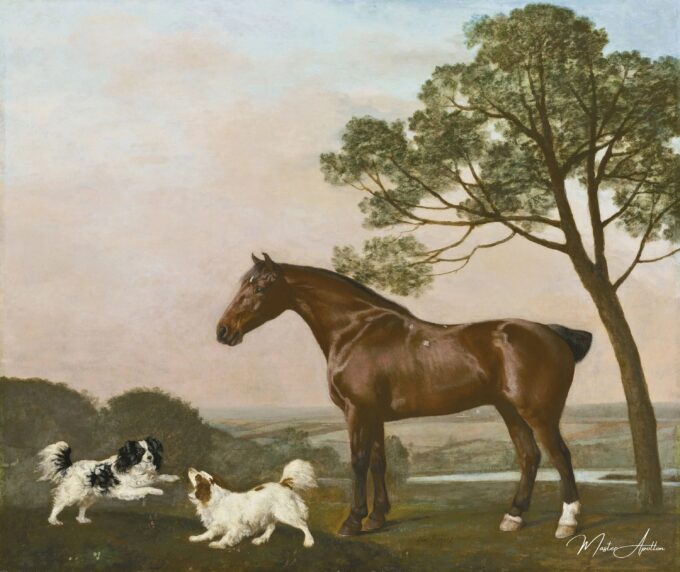 Un Chasseur de baie avec deux épagneuls – George Stubbs George Stubbs 2