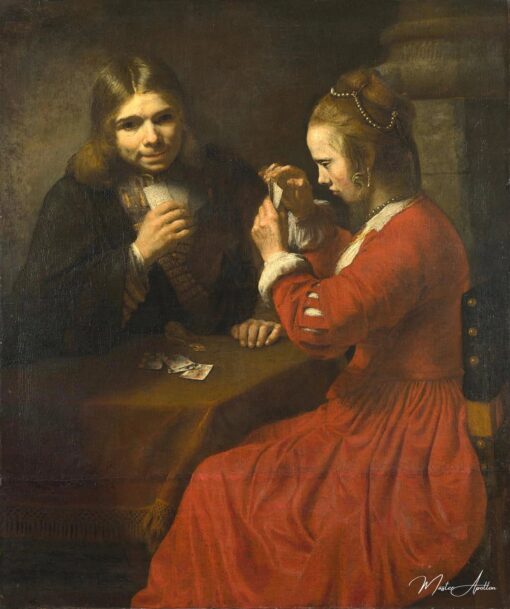 Un jeune homme et une jeune fille jouant aux cartes – Rembrandt van Rijn Rembrandt van Rijn