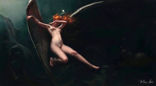Une fée sous un ciel étoilé – Luis Ricardo Falero Luis Ricardo Falero