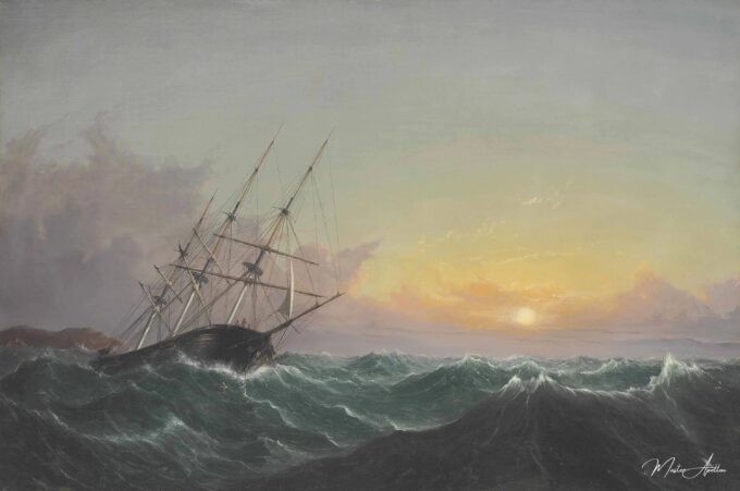 Une tempête qui s’éloigne, un navire qui glisse sur son câble, 1858 – Fitz Henry Lane Fitz Henry Lane 2
