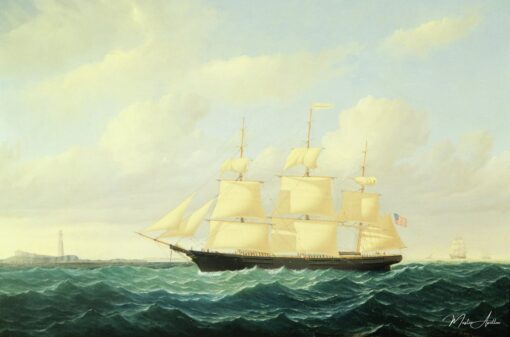 Vague déferlante Clipper Ship au large du phare de Boston, 1855 – William Bradford William Bradford
