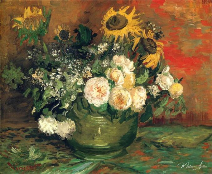 Vase avec tournesols, roses – Van Gogh Vincent Van Gogh 2