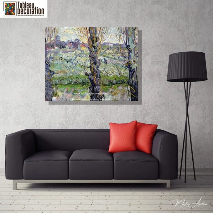 Verger en fleur avec vue d’Arles – Van Gogh Vincent Van Gogh 3