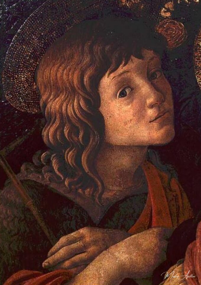 Vierge à l’Enfant avec Saint Jean Baptiste, détail du jeune saint – Sandro Botticelli Sandro Botticelli 2