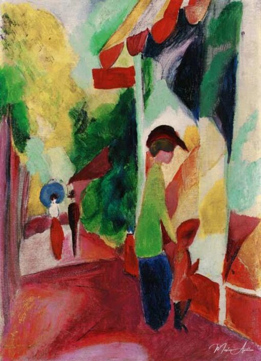 Vitrine de magasin avec des arbres jaunes – August Macke August Macke