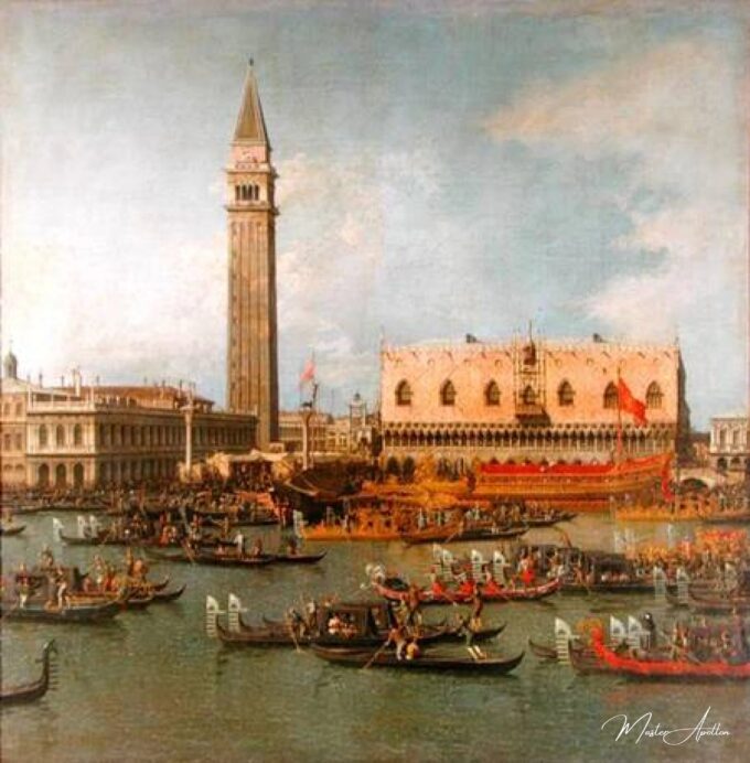 Vue du Palais de Saint-Marc, Venise, avec les préparatifs du mariage du Doge – Giovanni Antonio Canal Giovanni Antonio Canal 2