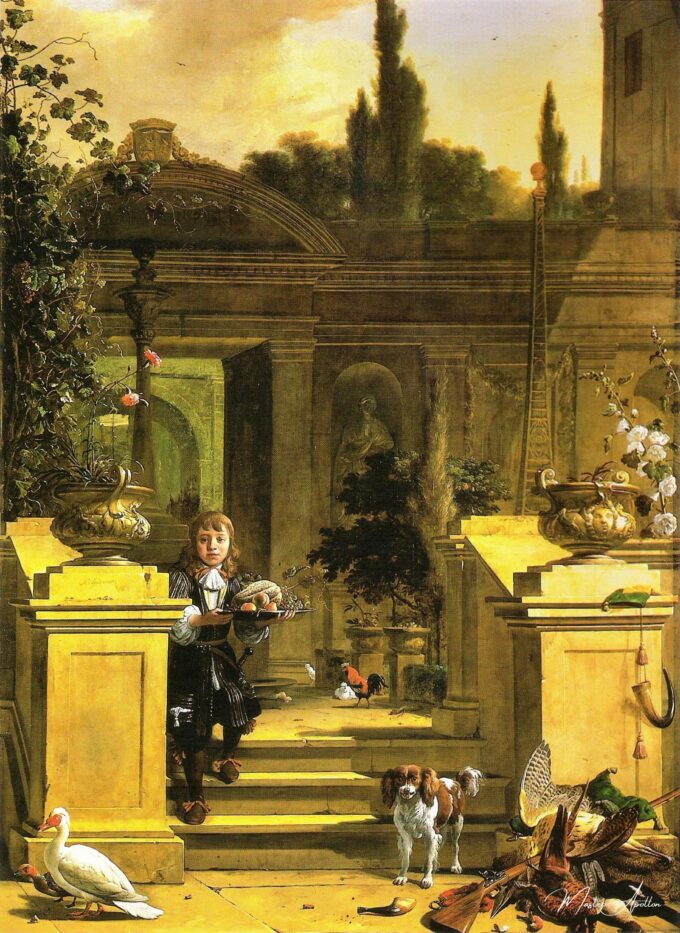 Vue d’une terrasse avec une page descendante – Melchior d’Hondecoeter Melchior d'Hondecoeter 2