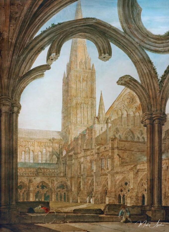 Vue sud de la cathédrale de Salisbury depuis les cloîtres – William Turner William Turner 2
